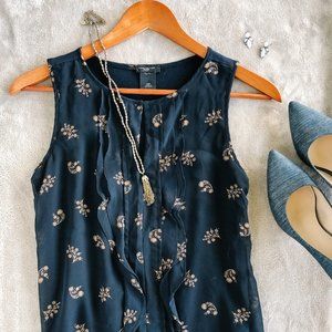 Ann Taylor Sleeveless Black Blouse | Size XSP